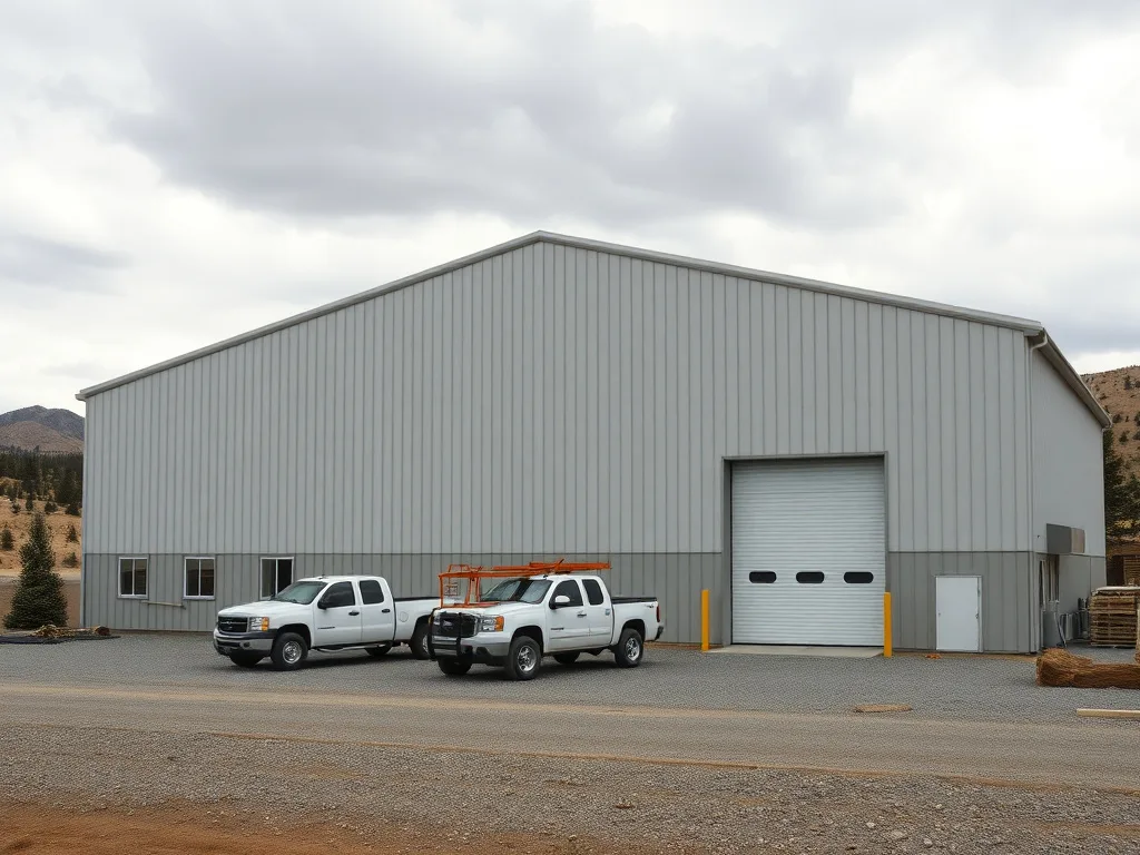 Commercial warehouse interior insulated with spray foam in Flagstaff, AZ