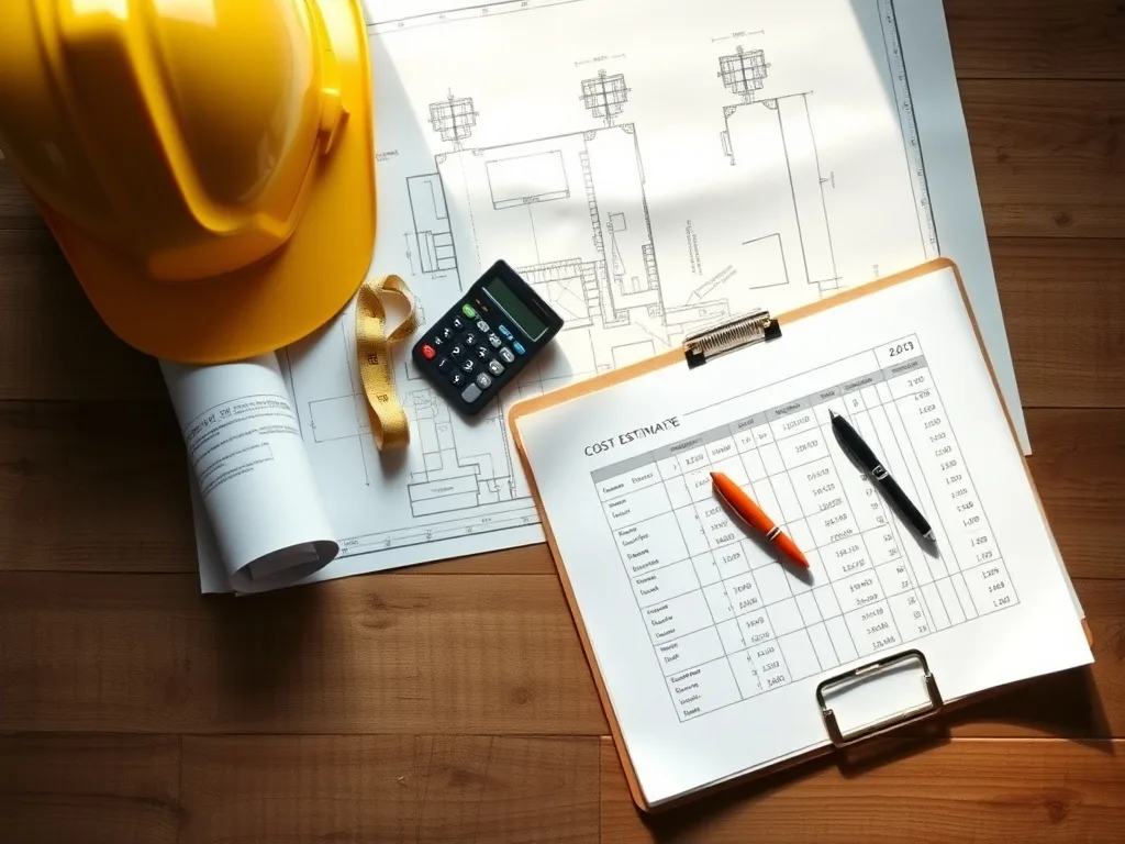 Spray foam insulation cost estimate documents and building plans laid out flat