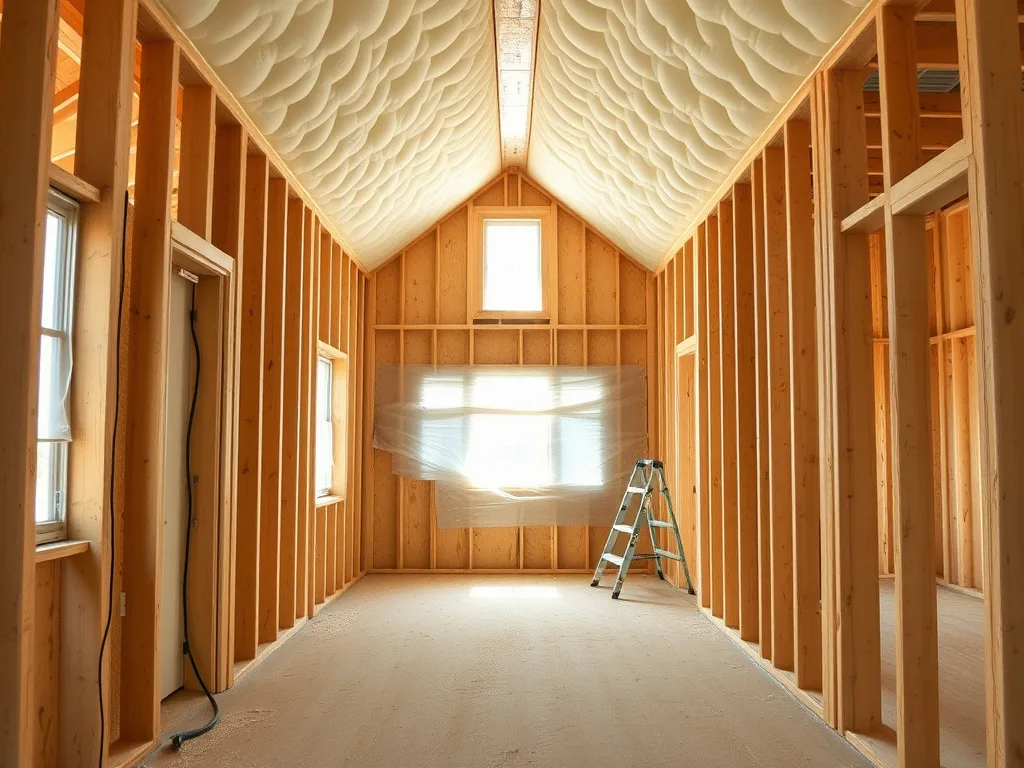 New construction home framing ready for spray foam insulation in Flagstaff, AZ