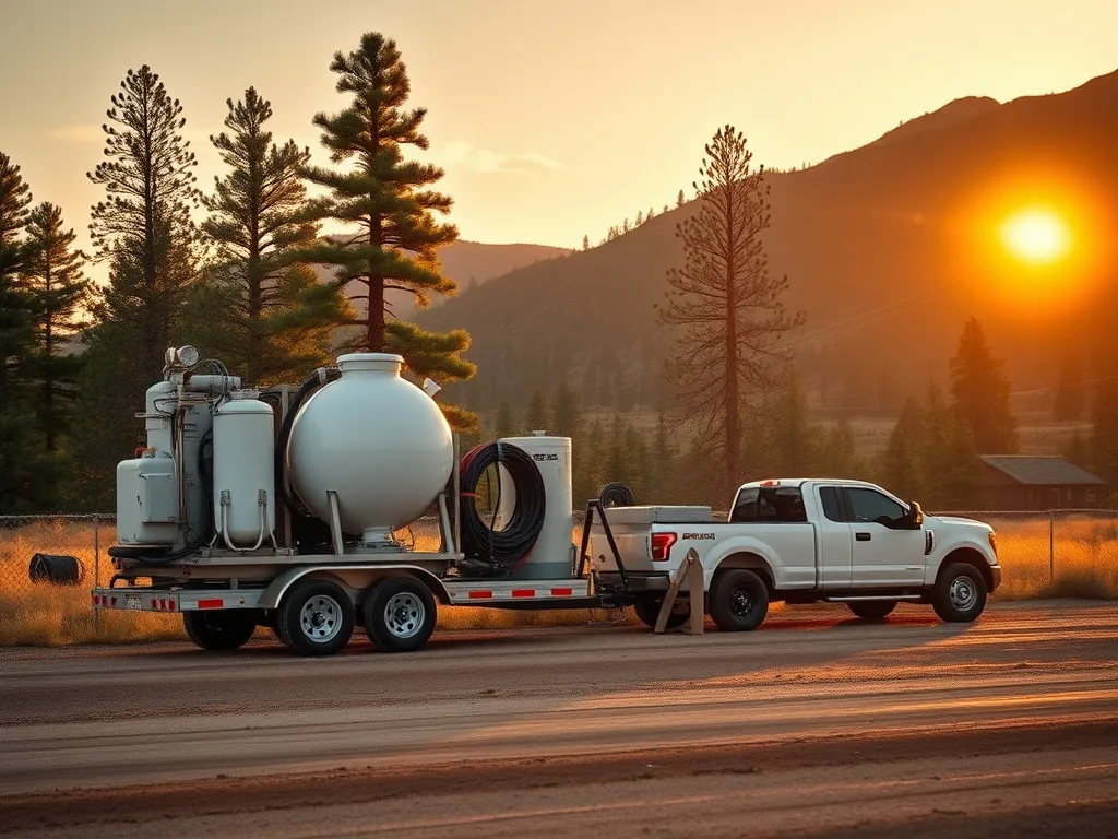 Spray foam application rig and equipment used on Flagstaff jobsites